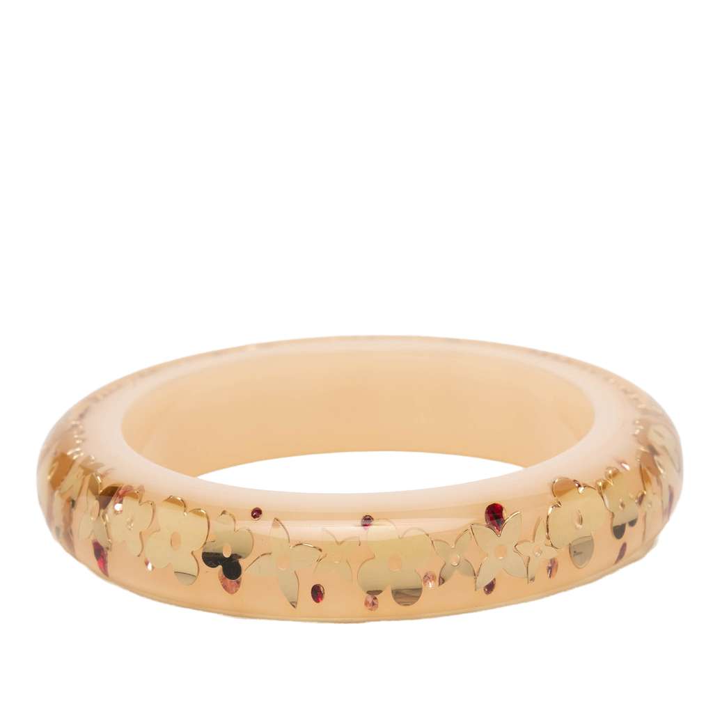 Louis Vuitton Wide Monogram Resin Inclusion Bangle Beige Very good condition - Back View