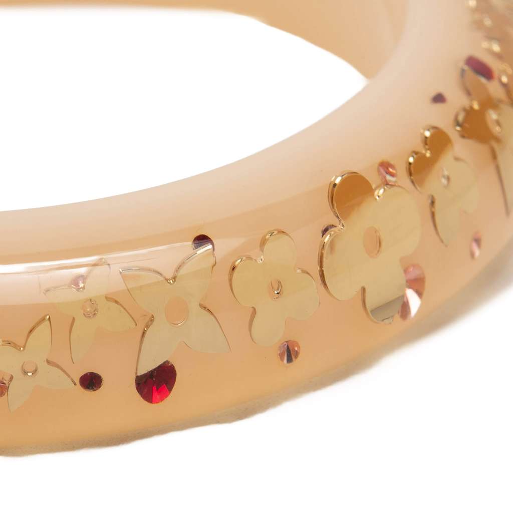Louis Vuitton Wide Monogram Resin Inclusion Bangle Beige Very good condition - Model View