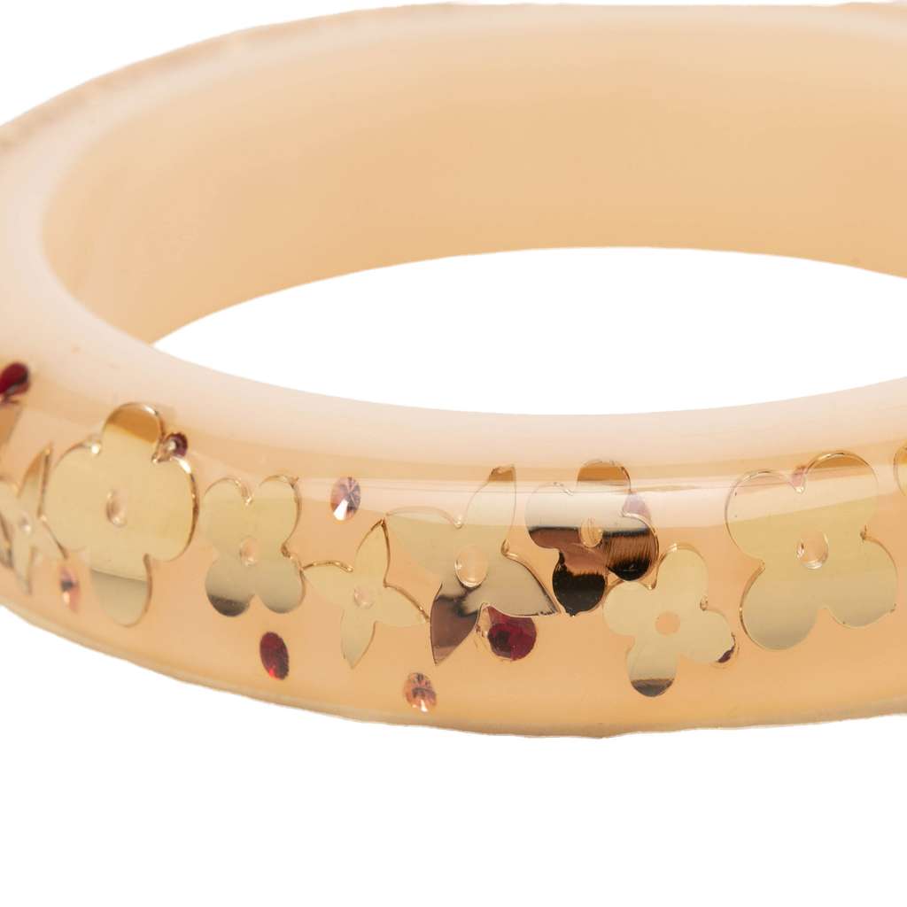Louis Vuitton Wide Monogram Resin Inclusion Bangle Beige Very good condition - Box View