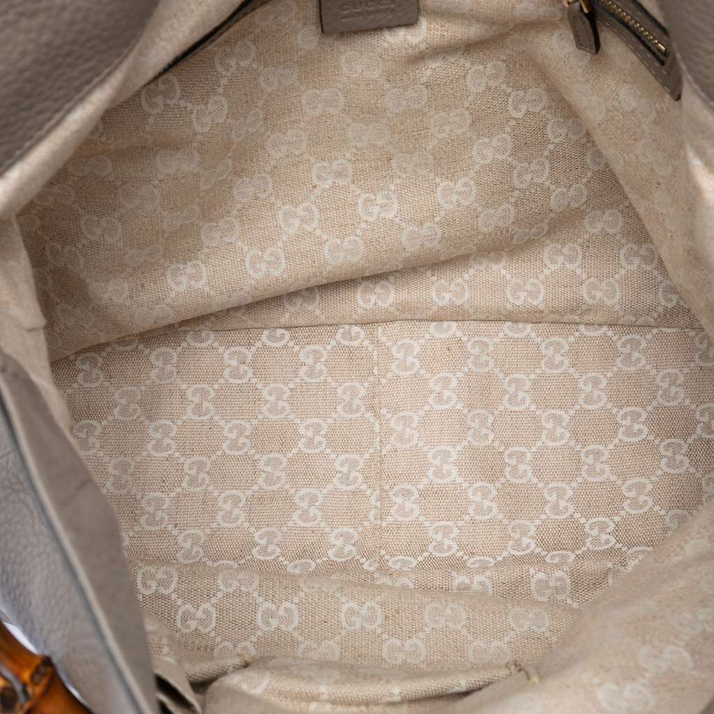 Gucci Calfskin Bamboo Diana Satchel Grey Leather Very good condition - Model View
