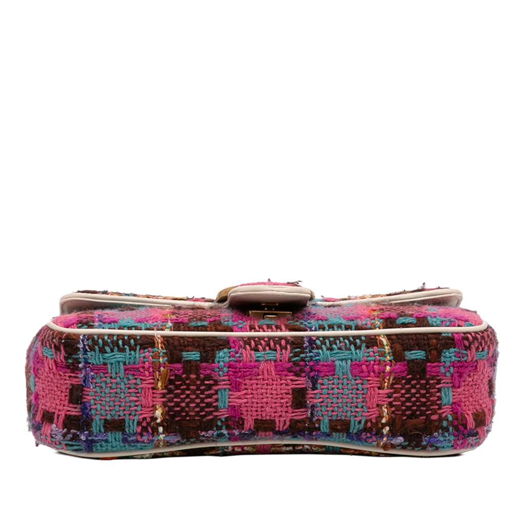 Gucci Medium GG Marmont Tweed Shoulder Bag Pink Tweed Very good condition - Inside View