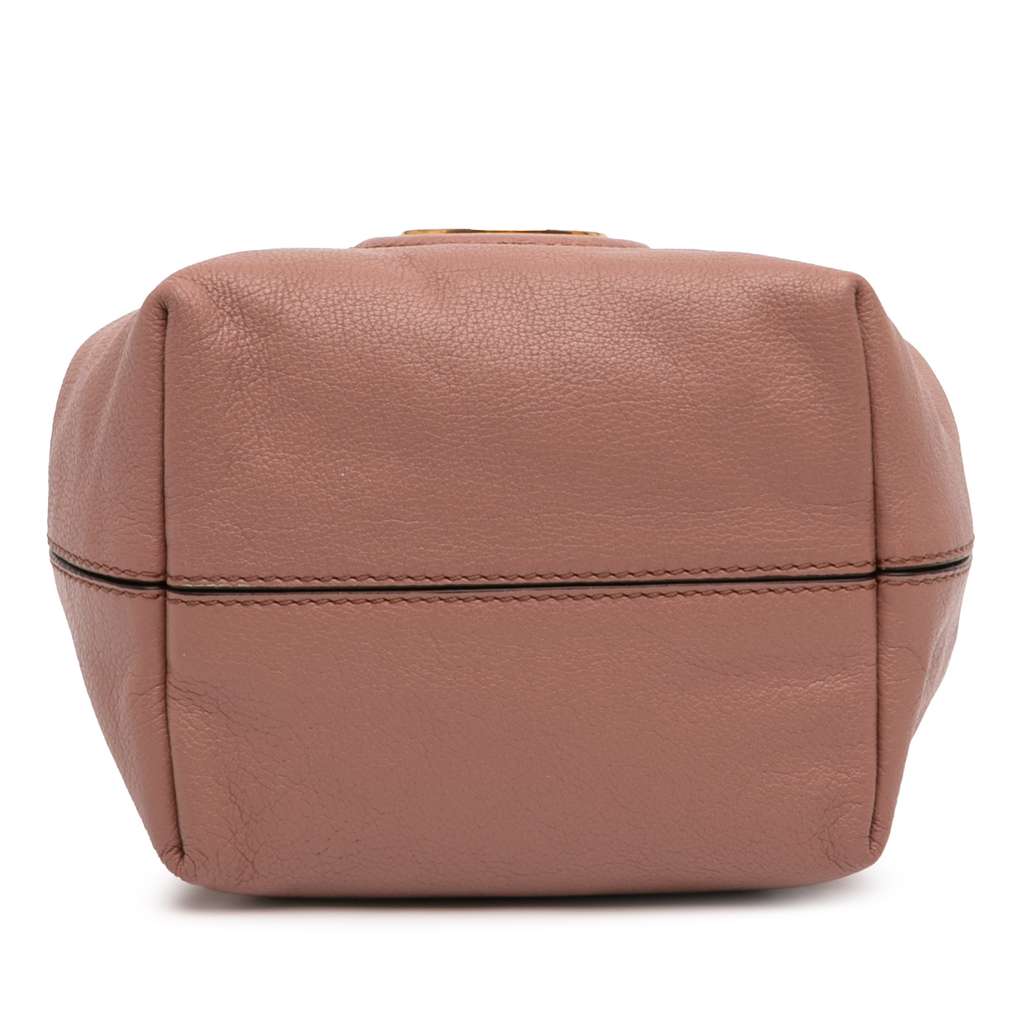 Chloé Mini Buffalo Leather Horse Medal Bucket Bag Pink Leather Never worn - Inside View