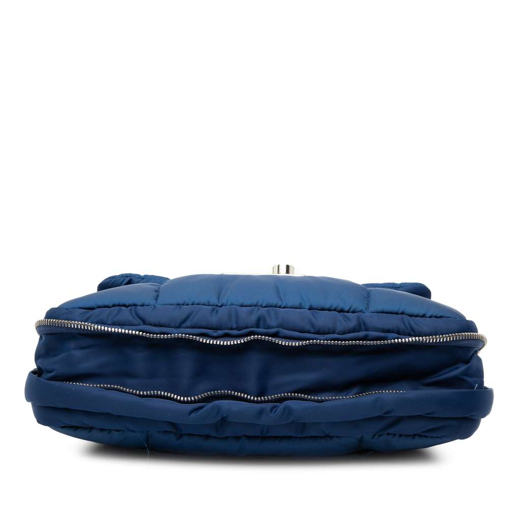 Prada Tessuto Bomber Sound Lock Chain Flap Blue Very good condition - Inside View