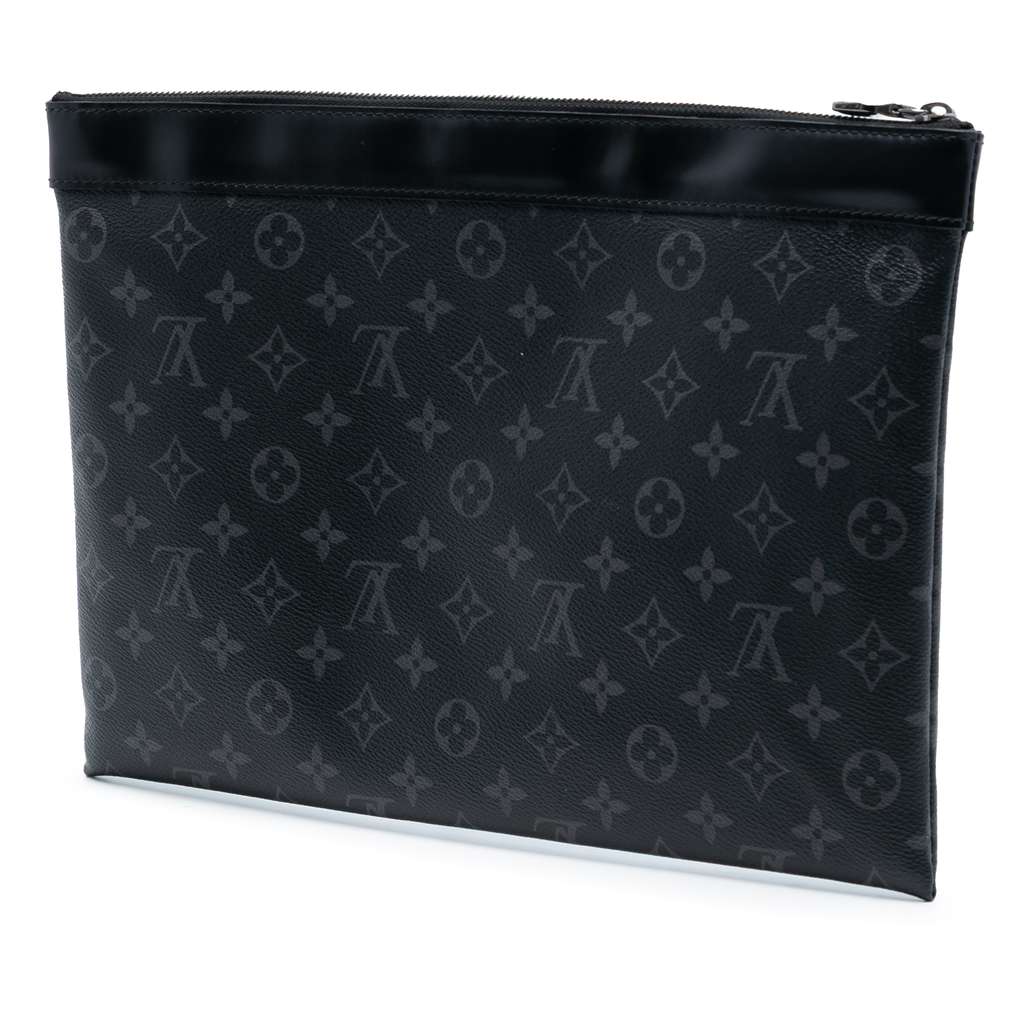Louis Vuitton Monogram Eclipse Discovery Pochette GM Black Very good condition - Back View