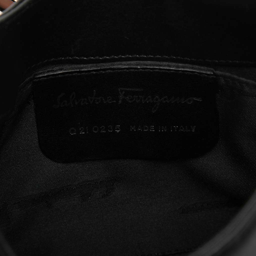 Salvatore Ferragamo Leather Gancini Handbag Black Leather Very good condition - Box View