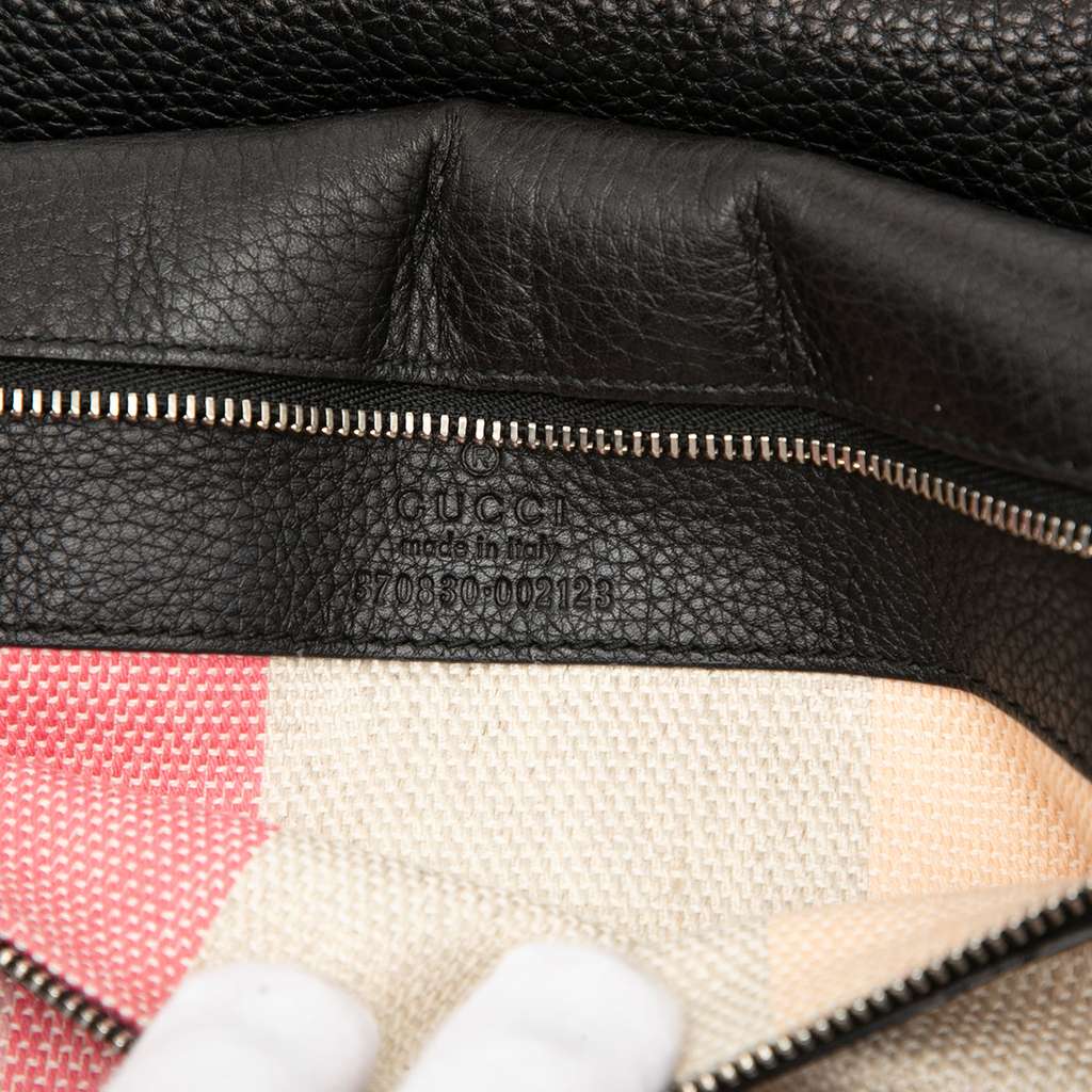 Gucci Large Leather Bamboo Daily Satchel Black Leather Very good condition - Box View