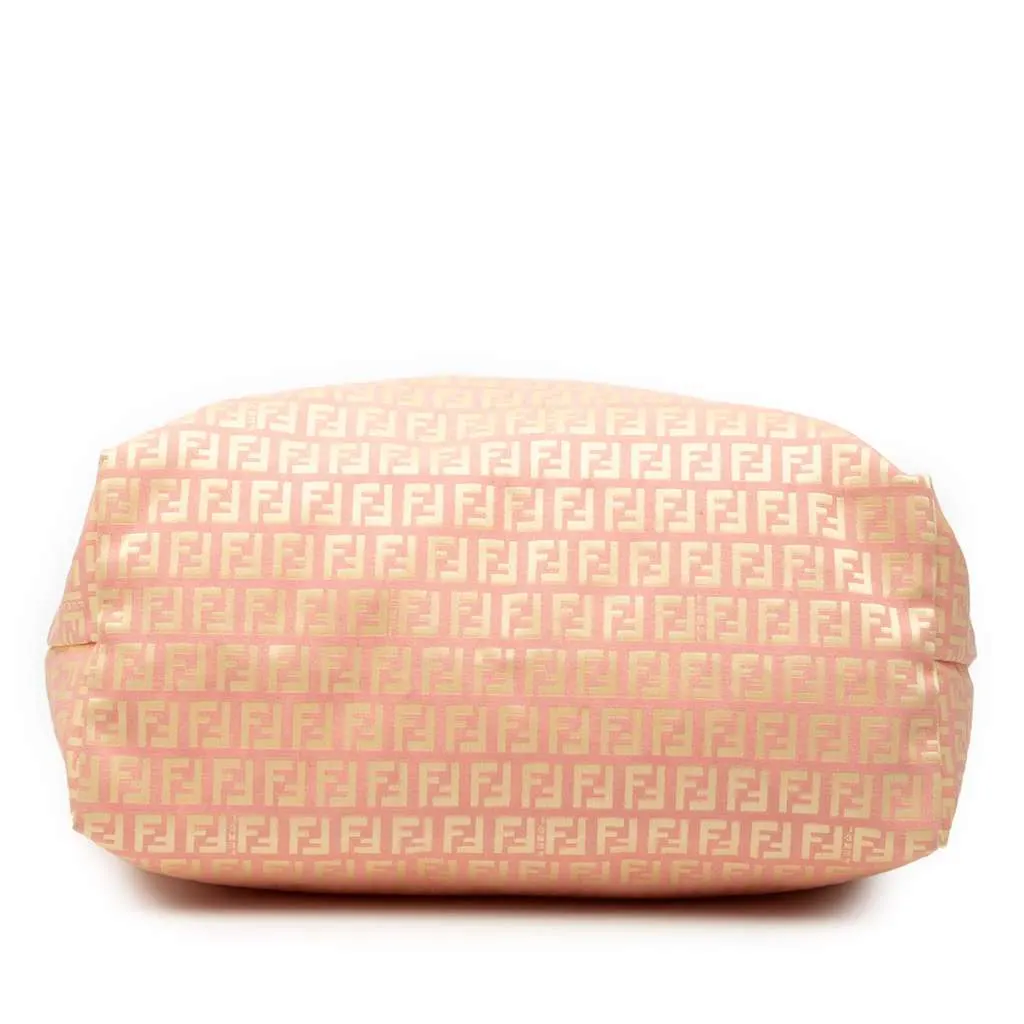 Fendi Medium Zucchino Canvas Roll Tote Pink Canvas Very good - Inside View