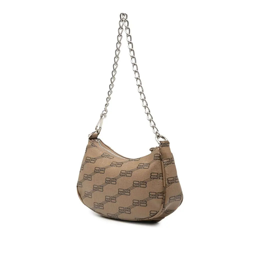 Balenciaga Mini BB Monogram Coated Canvas Le Cagole Brown Canvas Very good - Back View