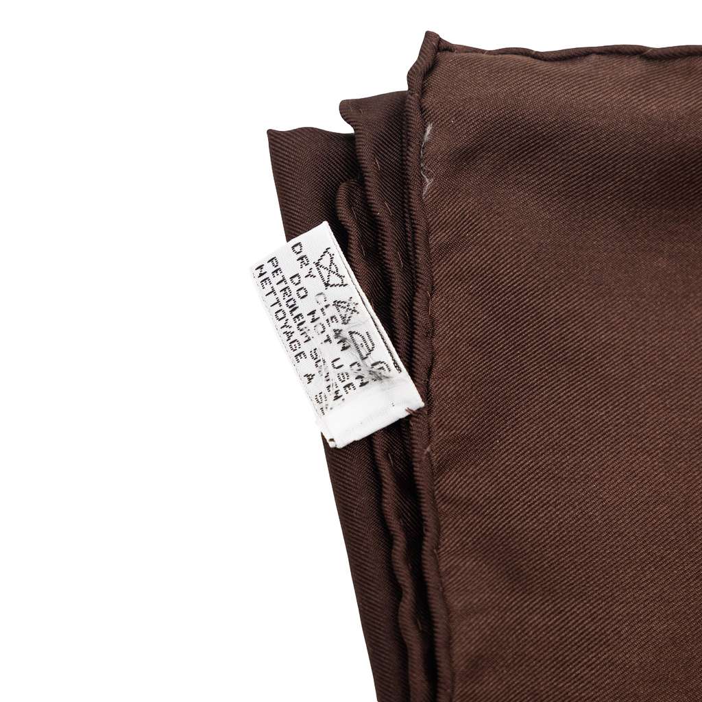 Chanel CC Medallion Chain Printed Silk Scarf Brown Silk Very good condition - Inside View