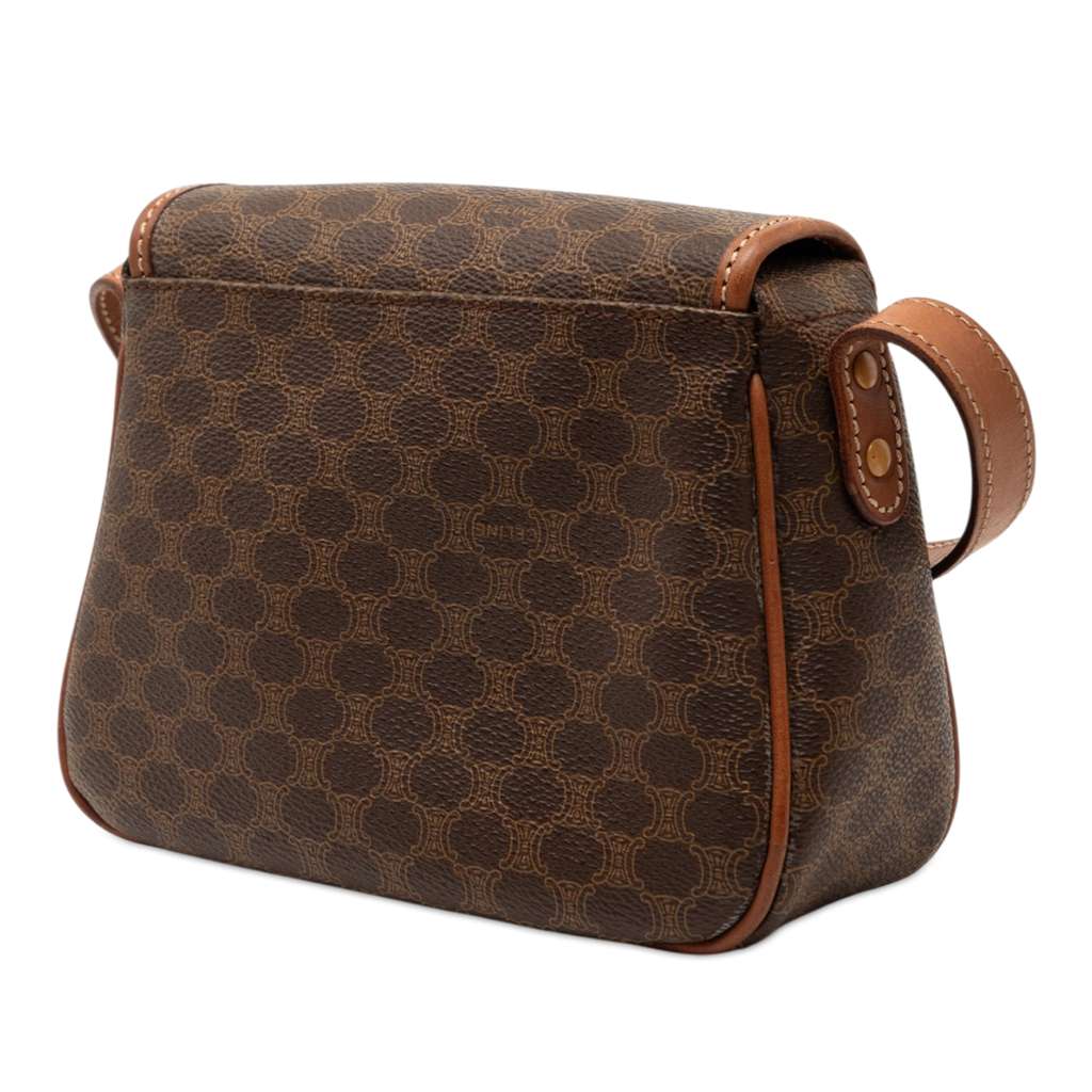 Celine Macadam Coated Canvas Crossbody Brown Canvas Very good condition - Back View