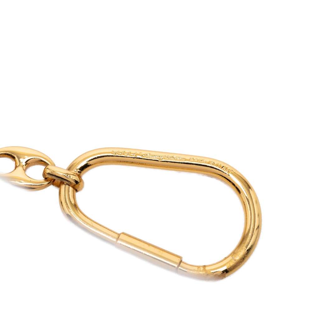 Gucci Gold Plated Resin Logo Key Chain Gold Metal Very good condition - Model View