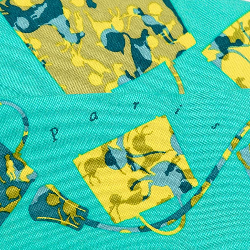 Hermès Kelly En Caleche Silk Twilly Scarf Blue Silk Never worn - Back View