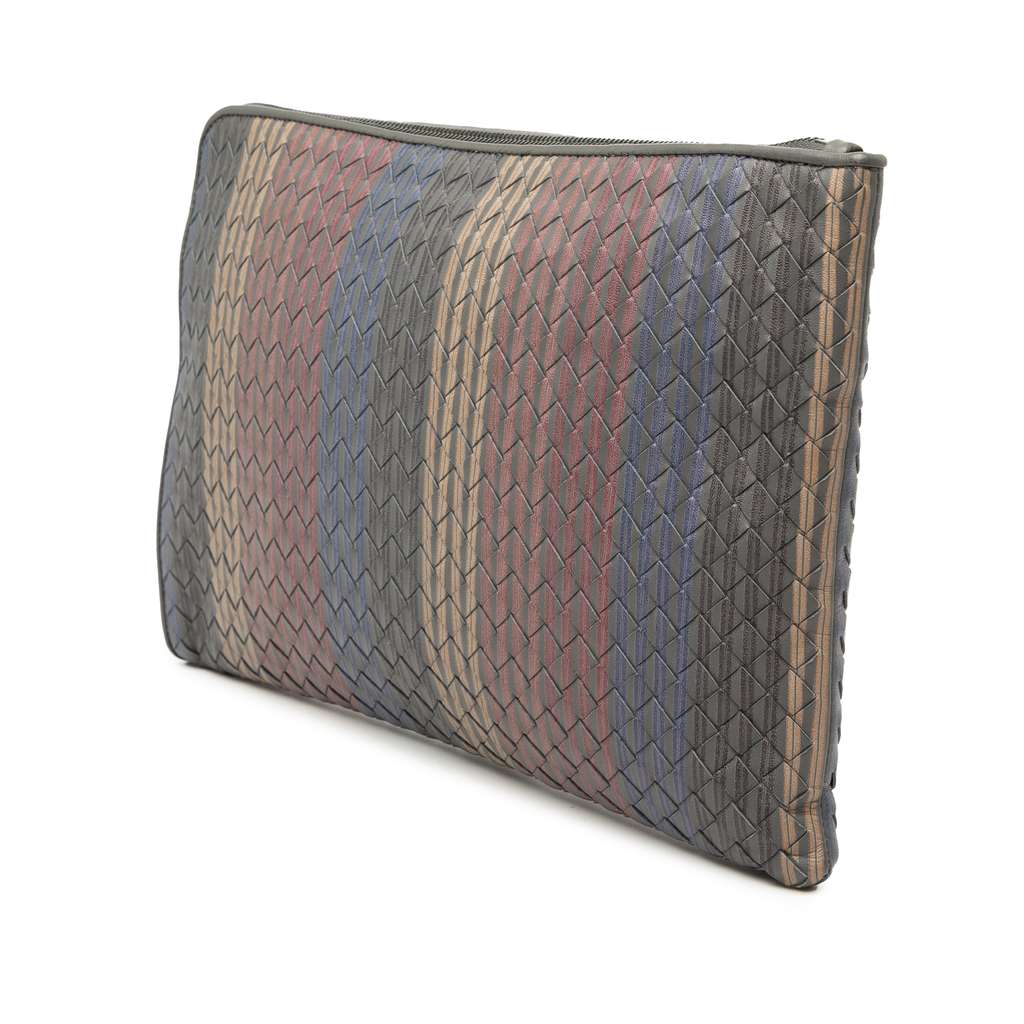 Bottega Veneta Nappa Intrecciato Stripe Document Case MultiColor Leather Very good condition - Back View