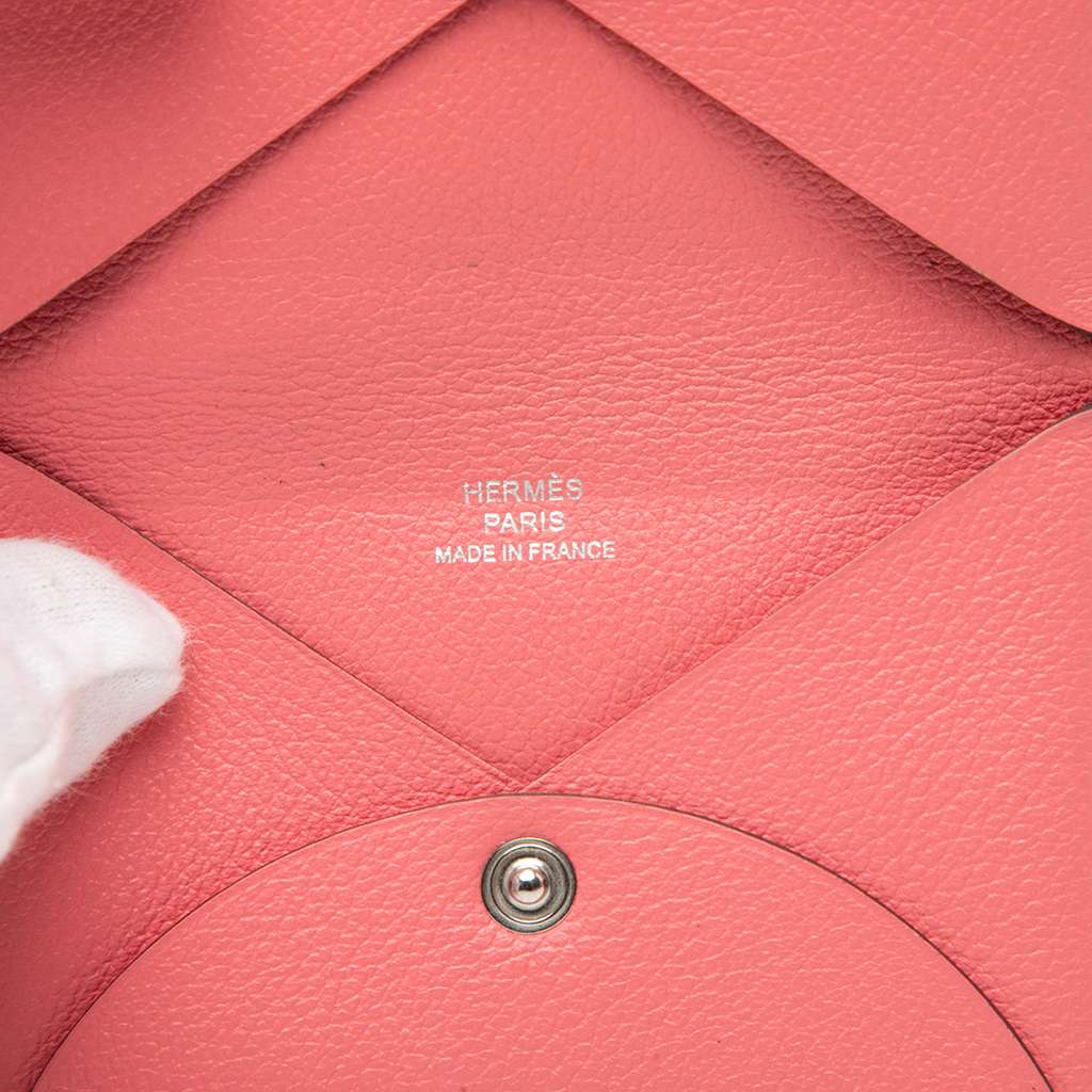 Hermès Chevre Mysore Calvi Card Holder Pink Leather Very good condition - Model View