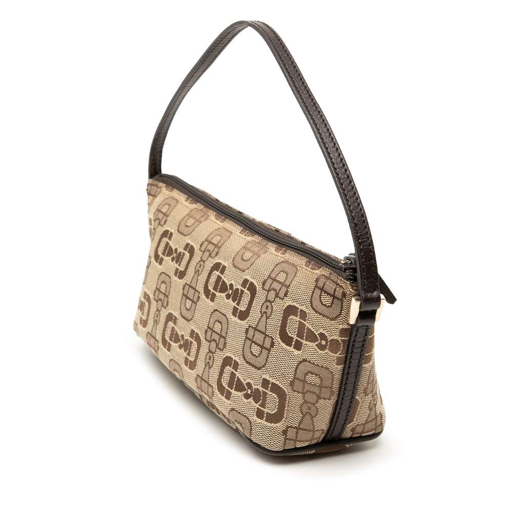 Gucci Printed Canvas Horsebit Boat Beige Canvas Very good condition - Back View