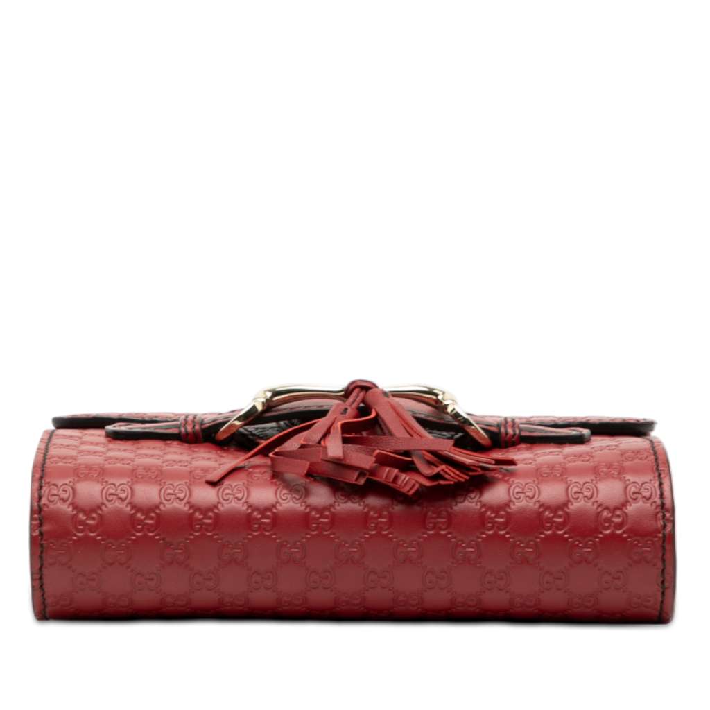 Gucci Mini Microguccissima Emily Crossbody Red Leather Very good condition - Inside View
