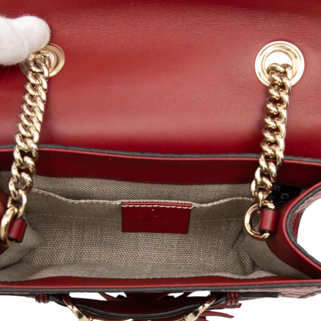 Gucci Mini Microguccissima Emily Crossbody Red Leather Very good condition - Model View