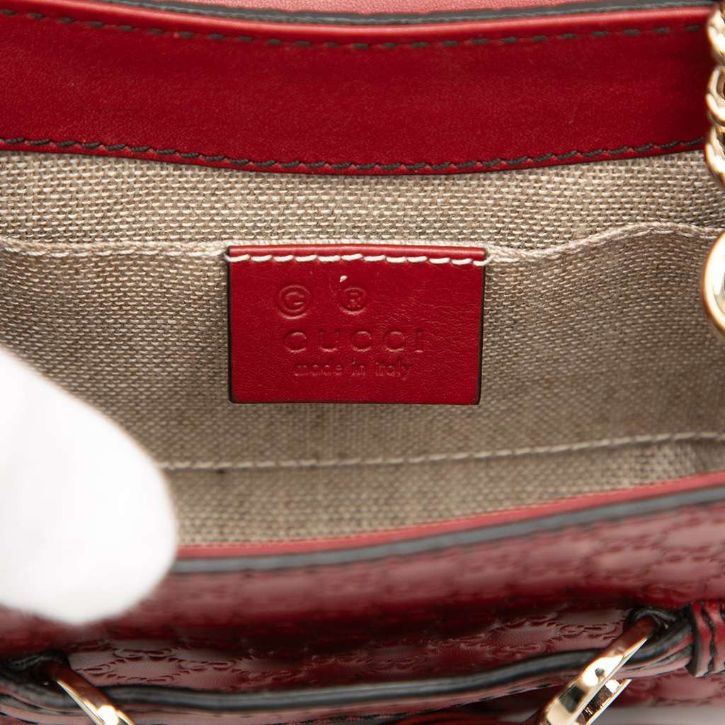 Gucci Mini Microguccissima Emily Crossbody Red Leather Very good condition - Box View