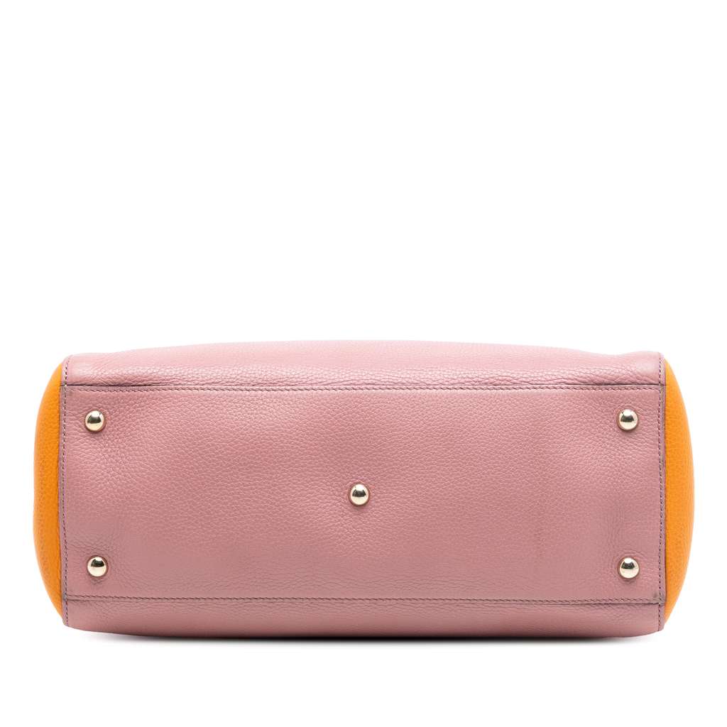 Gucci Medium Bicolor Calfskin Bamboo Shopper Satchel Pink Leather Very good condition - Inside View