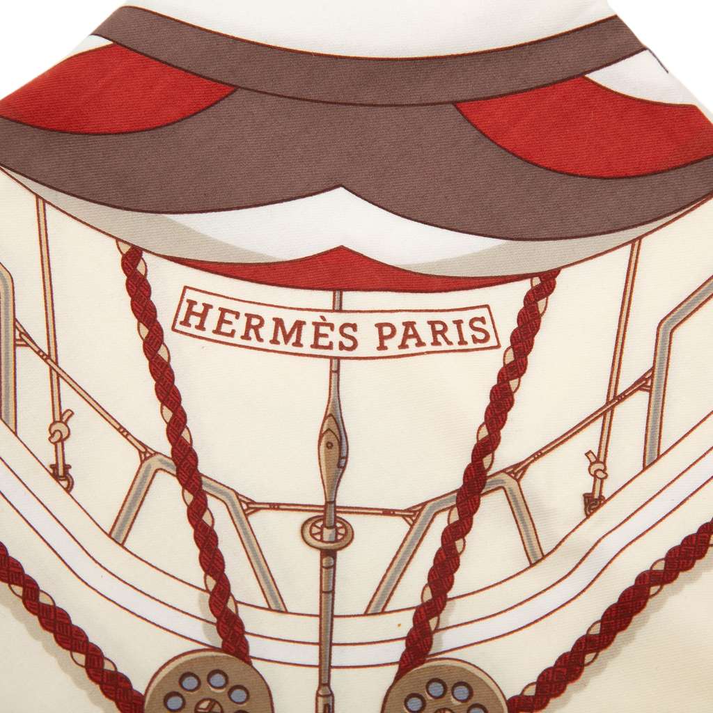 Hermès Spinnakers Silk Scarf Beige Silk Very good condition - Inside View