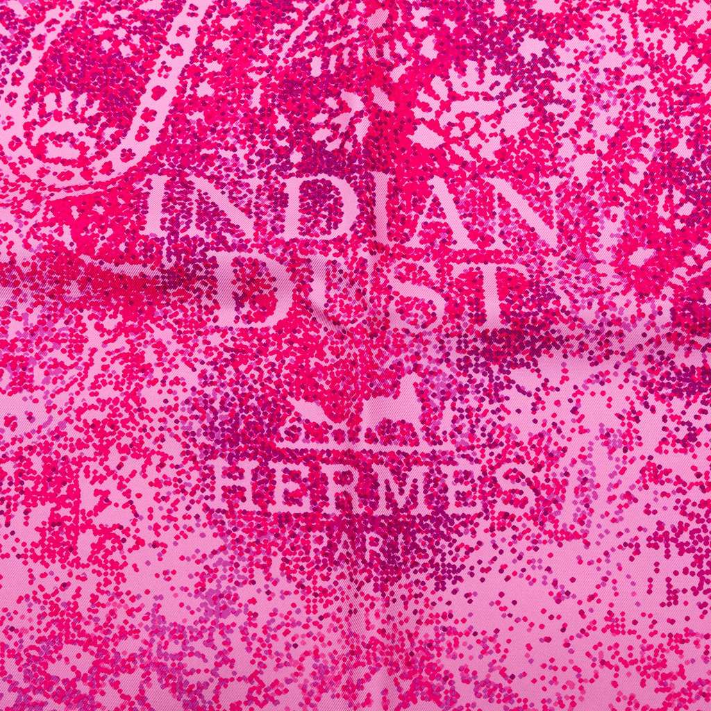 Hermès Indian Dust Silk Scarf 90 Pink Silk Very good condition - Back View