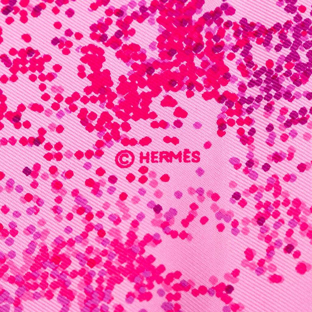 Hermès Indian Dust Silk Scarf 90 Pink Silk Very good condition - Inside View