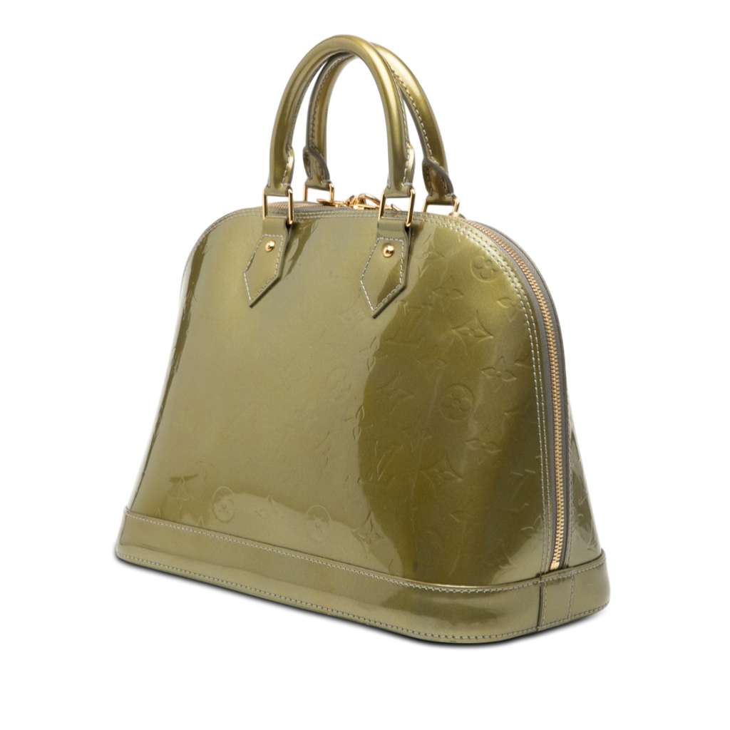 Louis Vuitton Monogram Vernis Alma PM Green Leather Very good condition - Back View