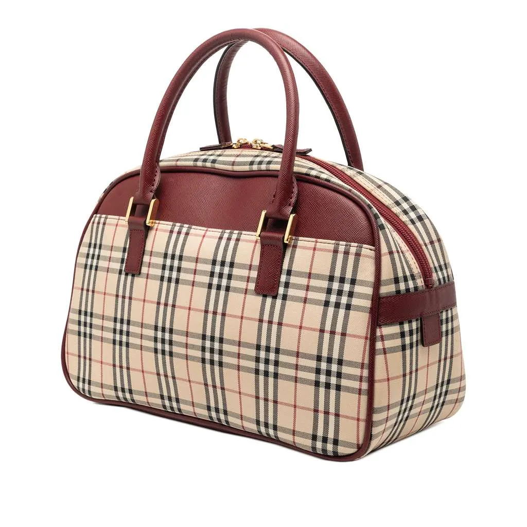 Burberry House Check Canvas Handbag Beige Canvas Very good - Back View