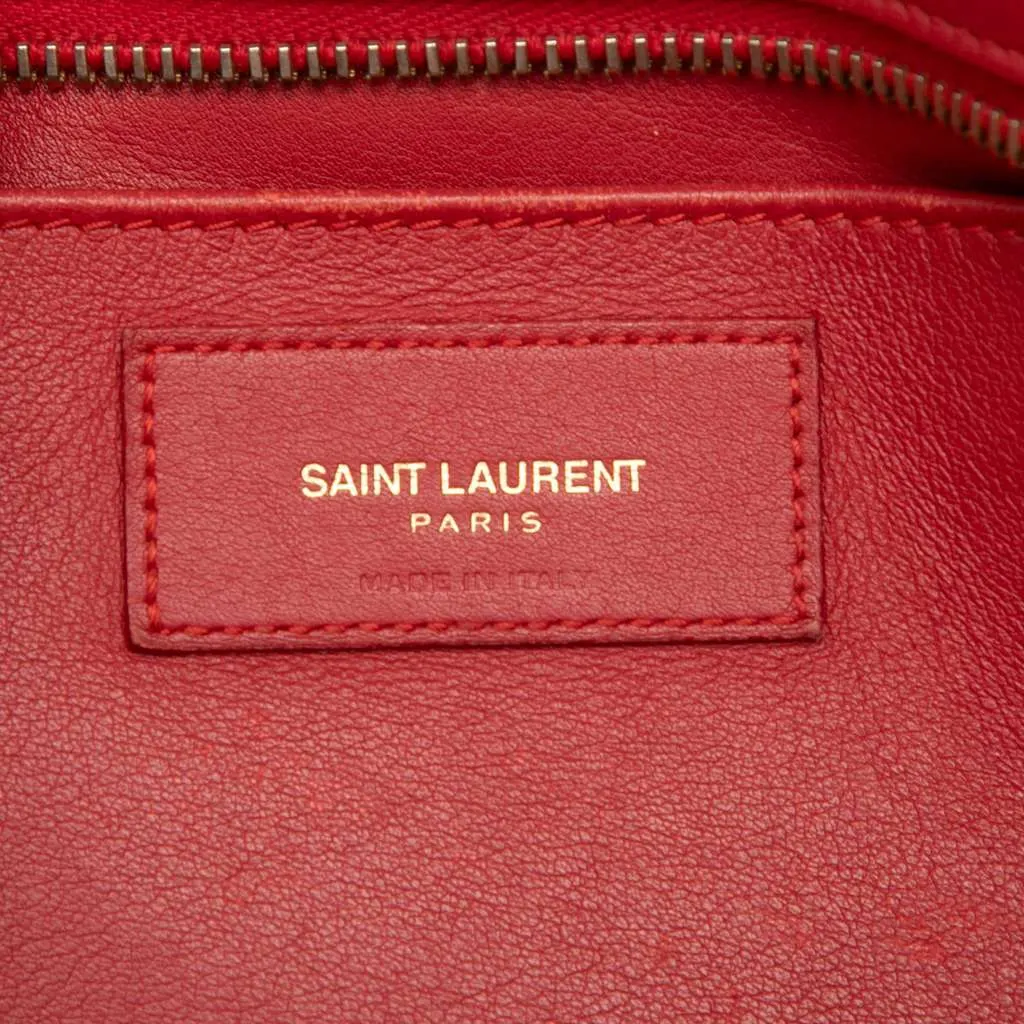 Saint Laurent Baby Leather Monogram Downtown Cabas Satchel Red Leather Good - Box View