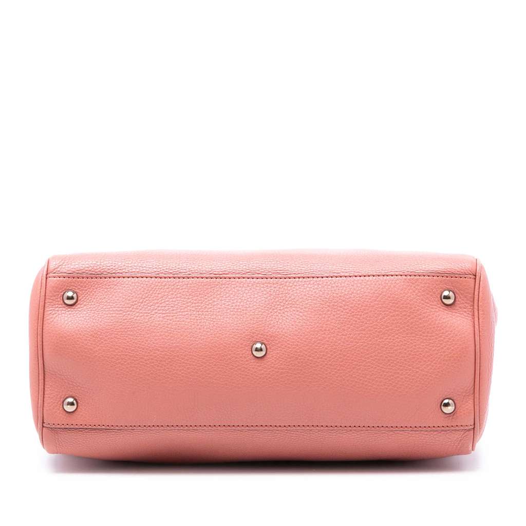 Gucci Medium Calfskin Bamboo Shopper Satchel Pink Leather Very good condition - Inside View