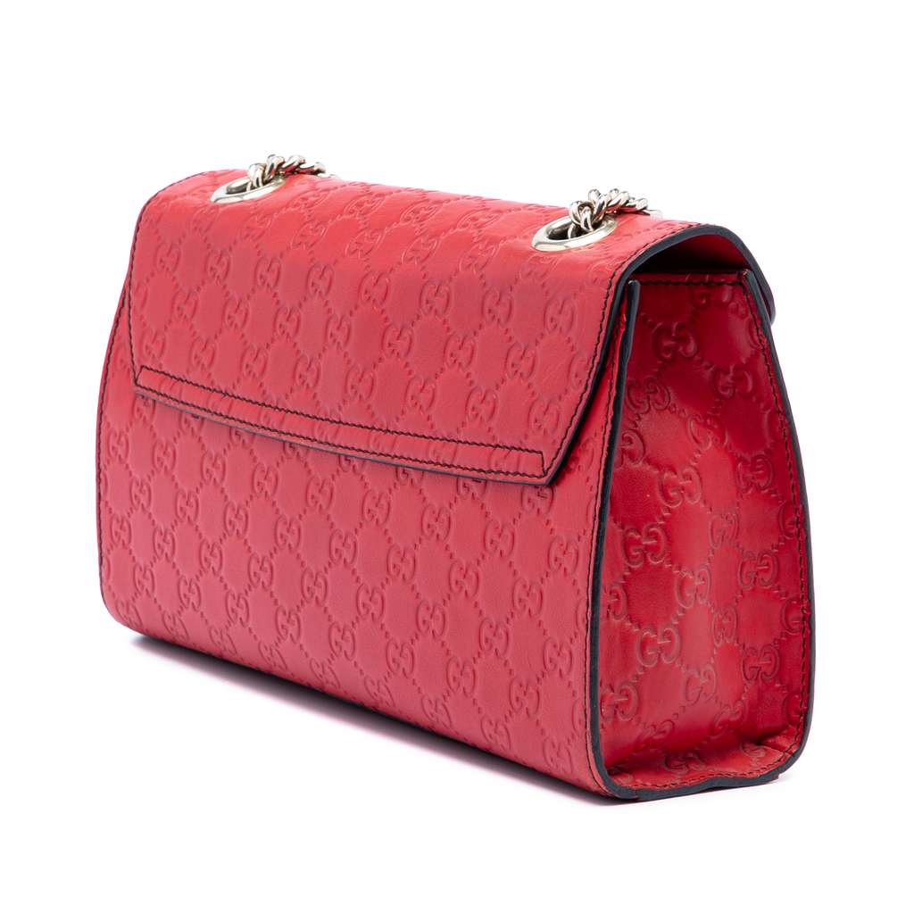 Gucci Medium Guccissima Emily Shoulder Bag Red Leather Very good condition - Back View