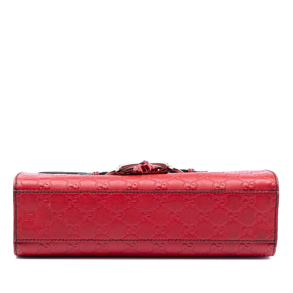 Gucci Medium Guccissima Emily Shoulder Bag Red Leather Very good condition - Inside View