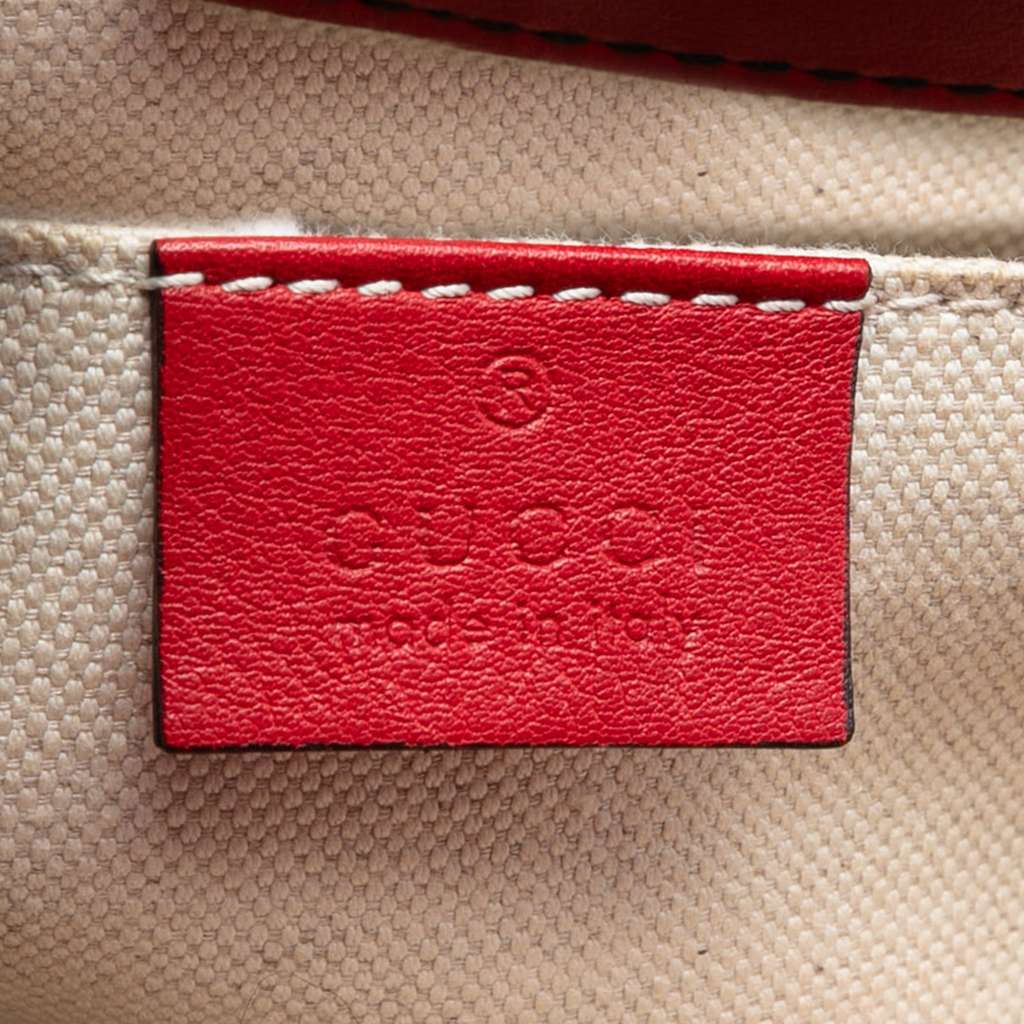 Gucci Medium Guccissima Emily Shoulder Bag Red Leather Very good condition - Box View