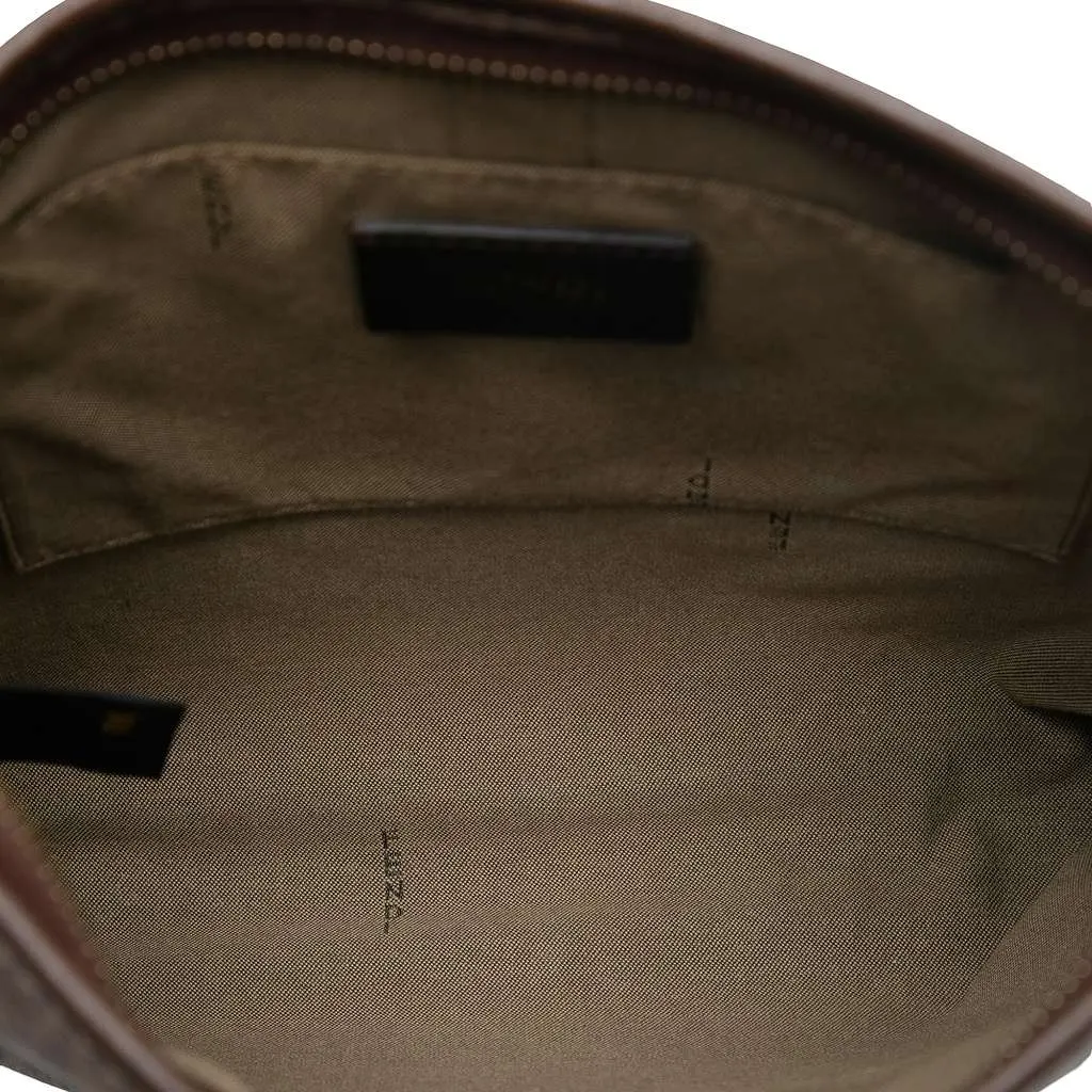 Fendi Zucchino Spalmati Crossbody Brown Canvas Very good - Model View