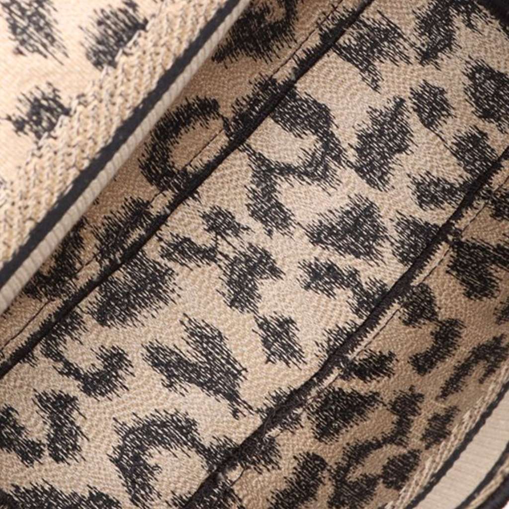 Dior Mizza Small Embroidered Canvas Leopard DiorCamp Messenger Bag Beige Canvas Very good condition - Inside View