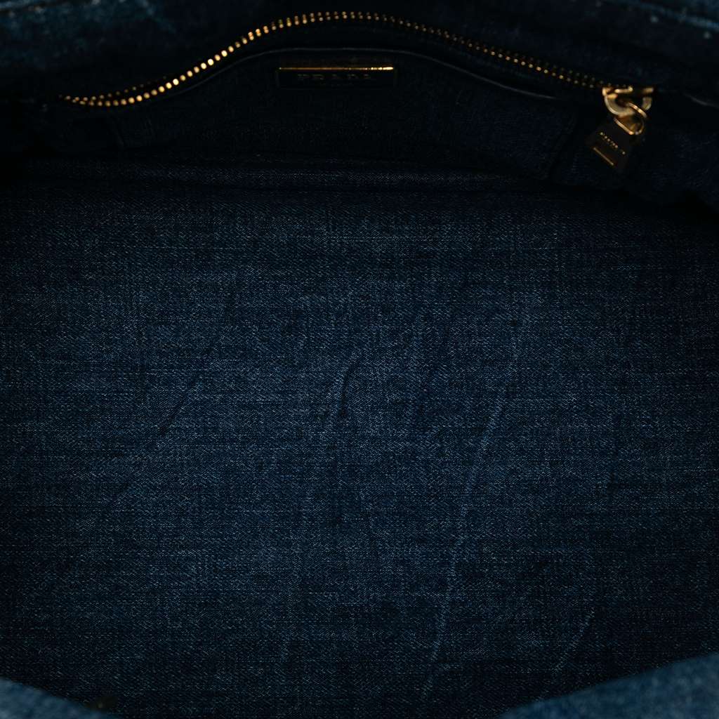Prada Denim Canapa Logo Satchel Blue Denim Very good condition - Model View