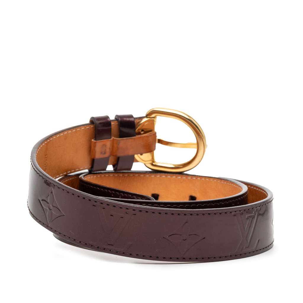 Louis Vuitton Monogram Vernis Belt Purple Leather Very good condition - Inside View