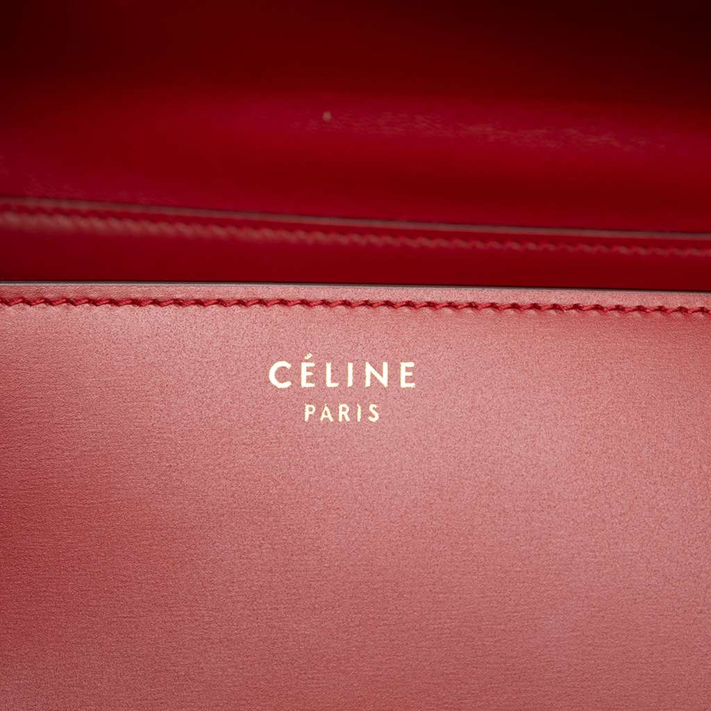 Celine Medium Calfskin Classic Box Red Leather Very good condition - Box View
