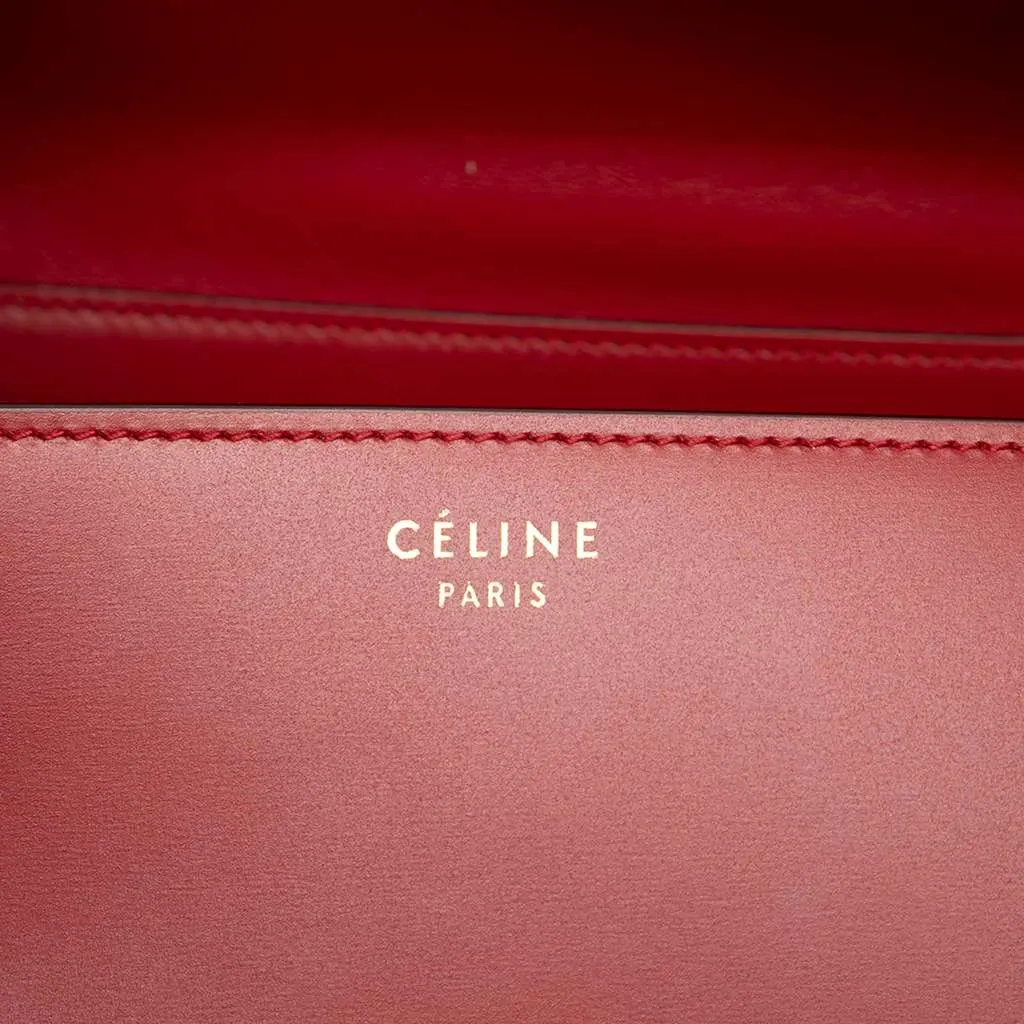 Celine Medium Calfskin Classic Box Red Leather Very good - Box View