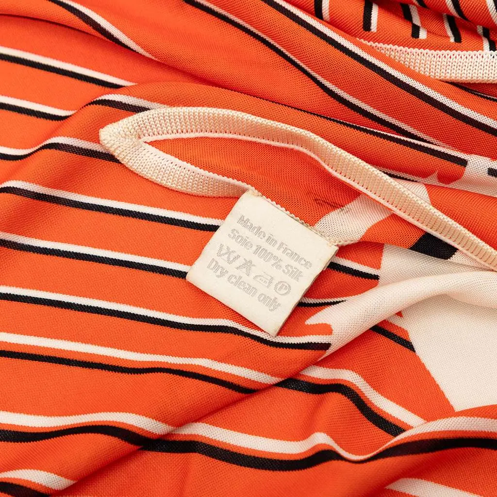 Hermès Triangular H Au Galop Silk Scarf Orange Silk Very good - Model View