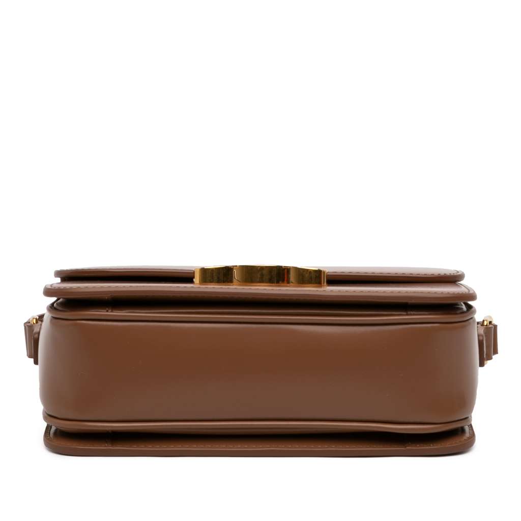 Celine Teen Shiny Calfskin Triomphe Crossbody Brown Leather Very good condition - Inside View