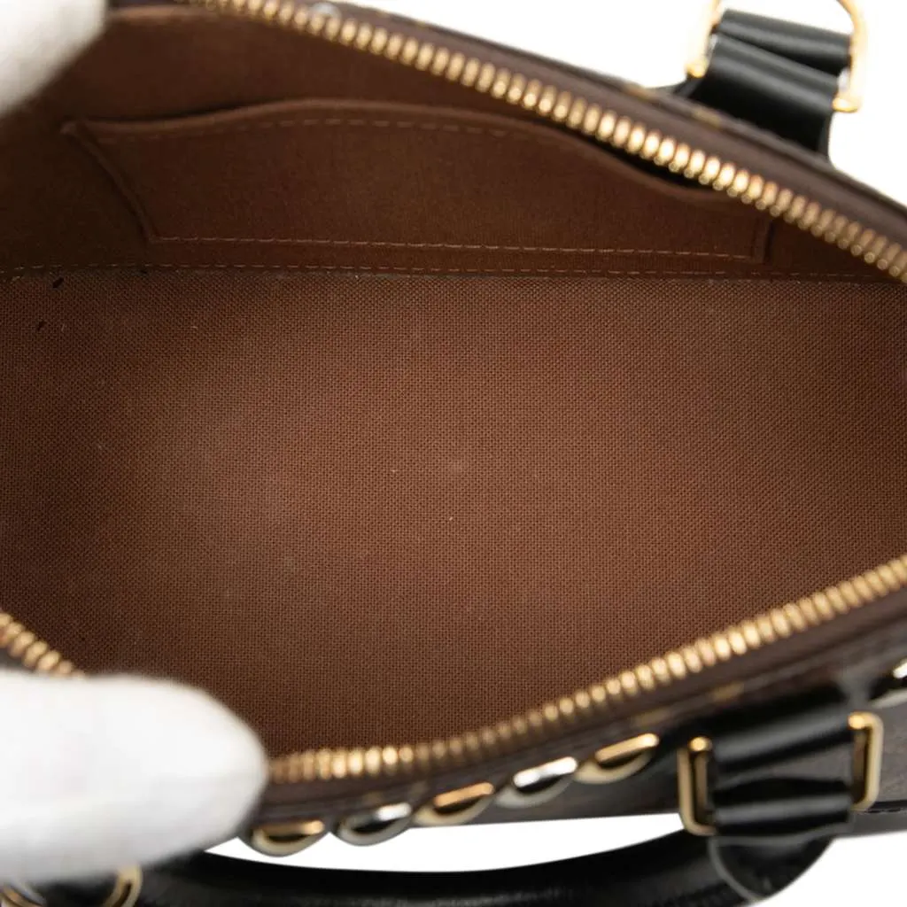 Louis Vuitton Monogram Macassar Studded Alma BB Brown Canvas Good - Model View