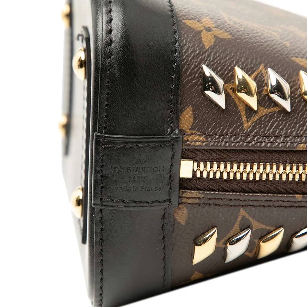 Louis Vuitton Monogram Macassar Studded Alma BB Brown Canvas Good - Box View