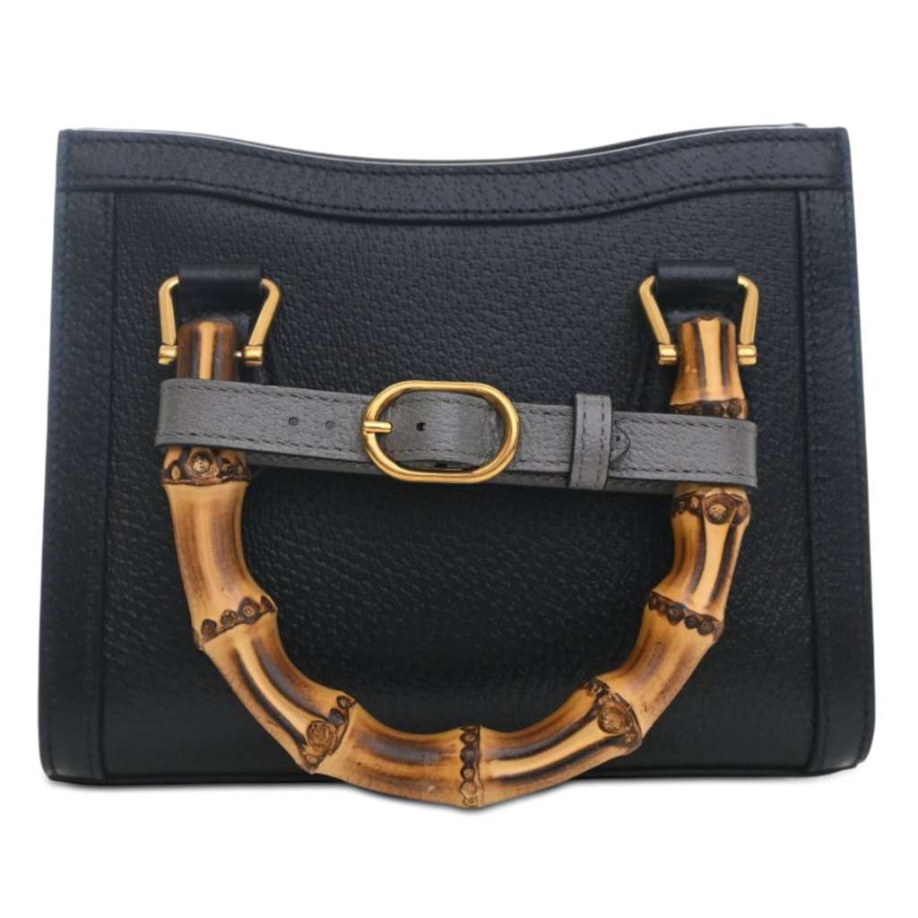Gucci Small Calfskin Bamboo Diana Satchel Black Leather Very good condition - Model View