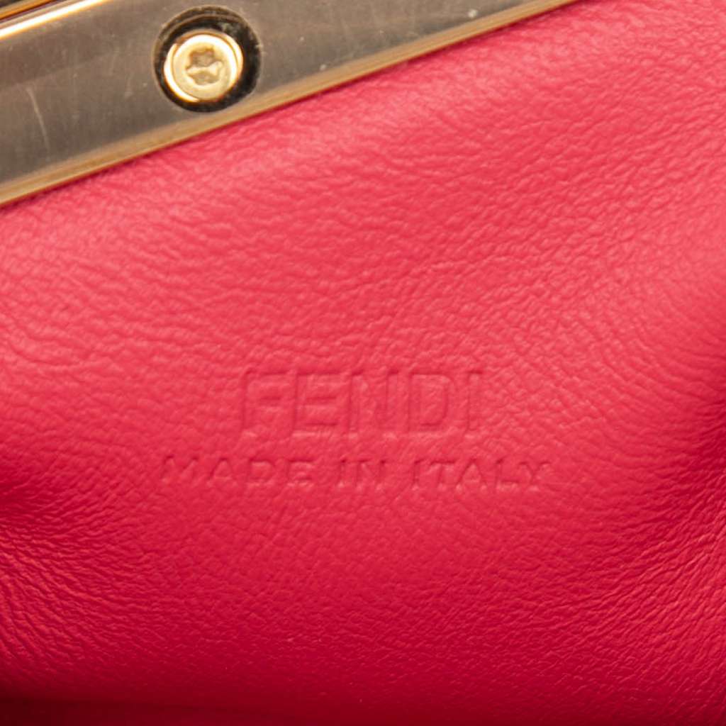 Fendi Nano Shiny Nappa First Bag Charm Crossbody Pink Leather Very good condition - Box View