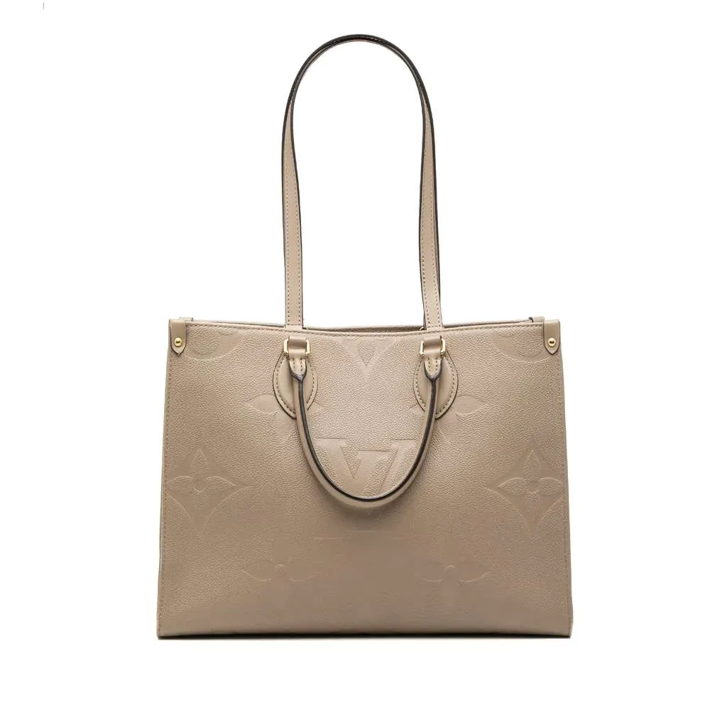 Louis Vuitton Monogram Empreinte OnTheGo MM Beige Leather Very good - Front View