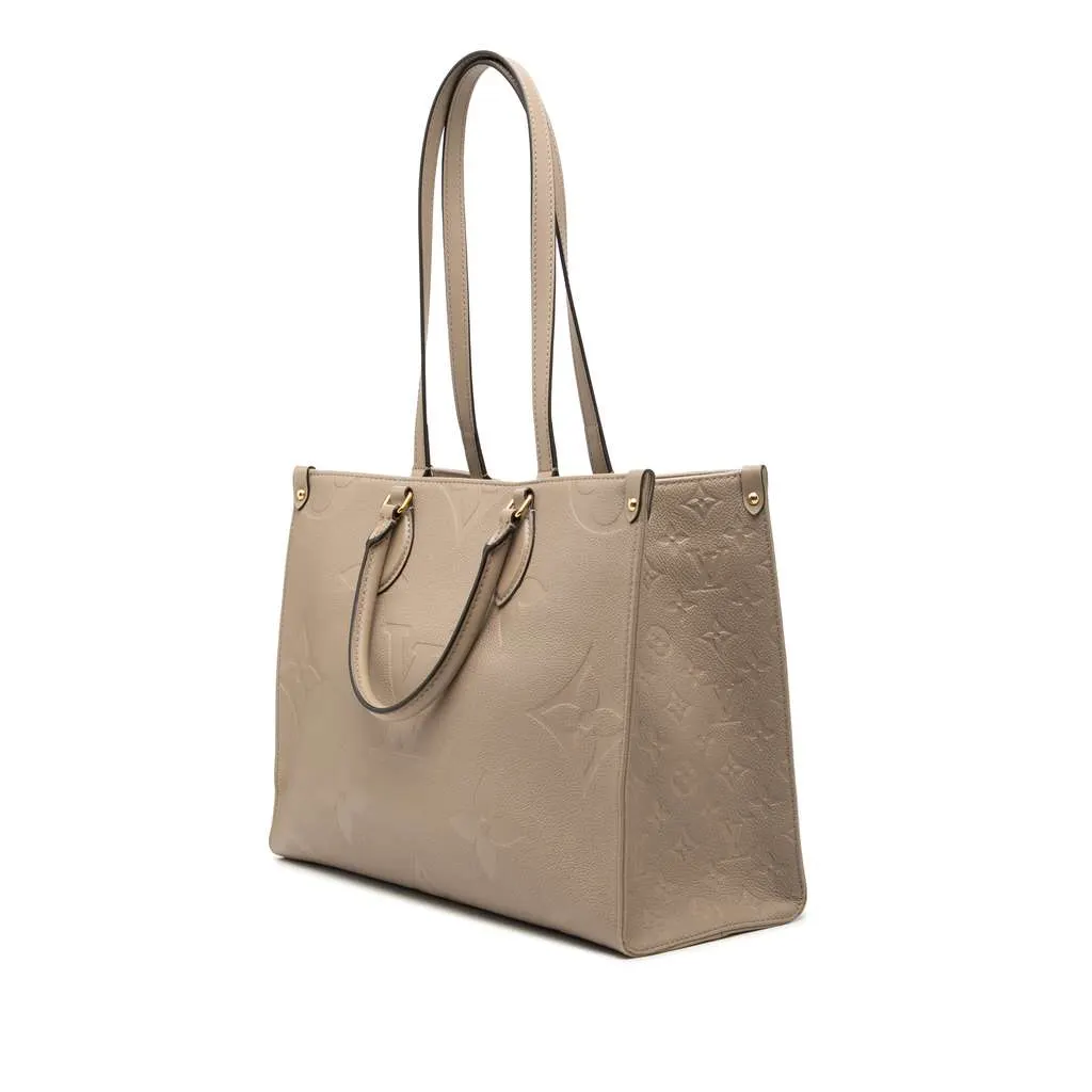 Louis Vuitton Monogram Empreinte OnTheGo MM Beige Leather Very good - Back View
