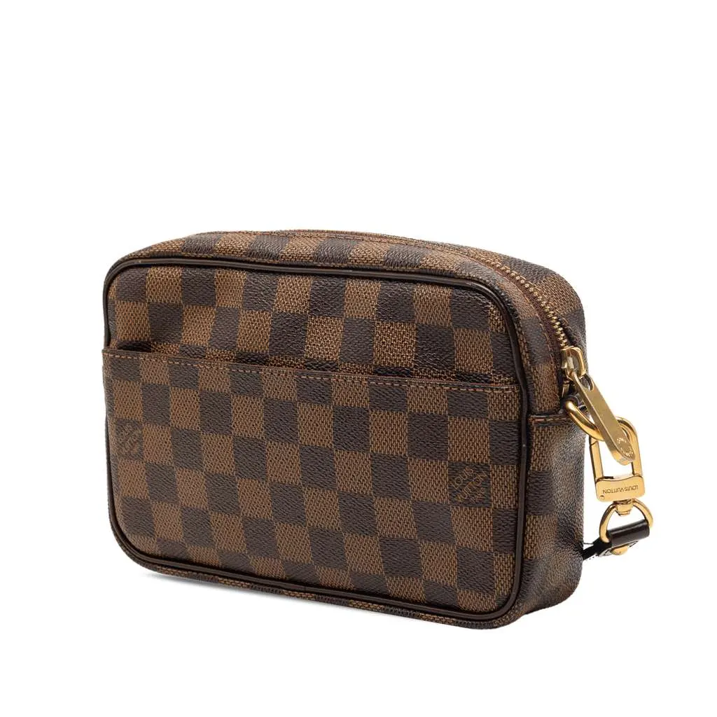 Louis Vuitton Damier Ebene Pochette Billets Macao Brown Very good - Back View
