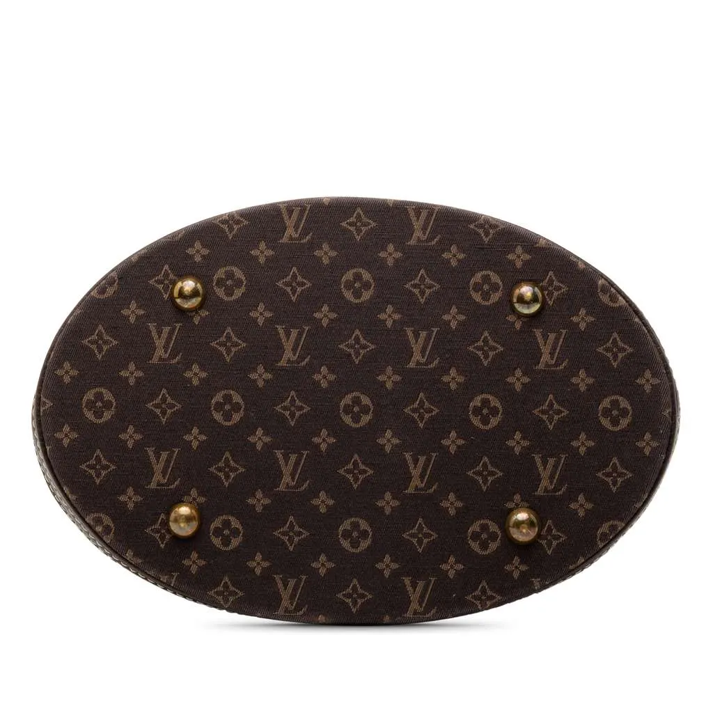 Louis Vuitton Monogram Mini Lin Bucket PM Brown Canvas Very good - Inside View