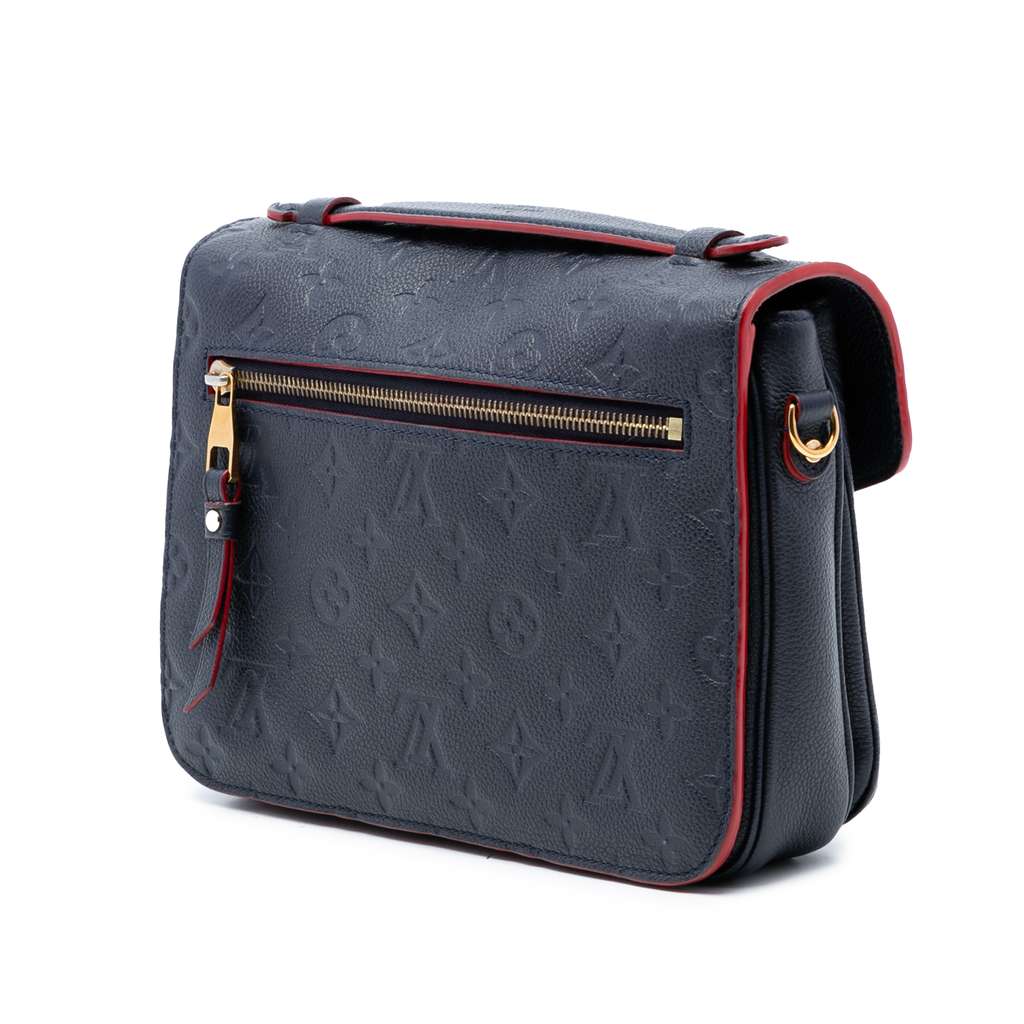 Louis Vuitton Monogram Empreinte Pochette Metis Blue Leather Very good condition - Back View